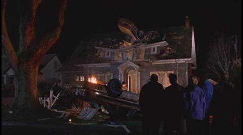 Try explaining how a car ended up on the top of your house to Progressive.