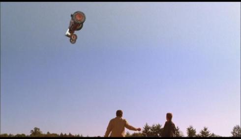 "Hey, I found a penny under the tractor...oops."