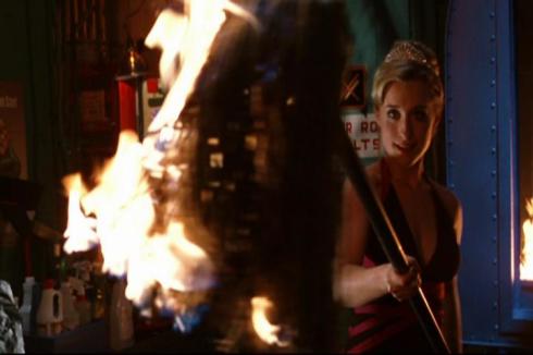 The new Chloe Sullivan action figure, complete with fire-mop action.