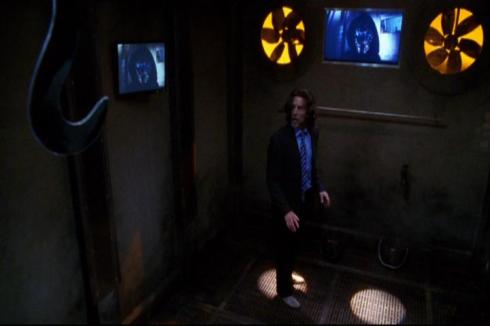 "I want to play a game: watch all the Saw movies in a row to live or run that hook through you..." (cue Lionel running himself through immediately with hook)