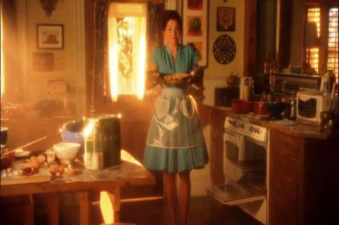 "Hey Clark! I just got back from the "Fans of Betty from 'Mad Men'" convention, and I just felt like cooking to hide my insecurities!"