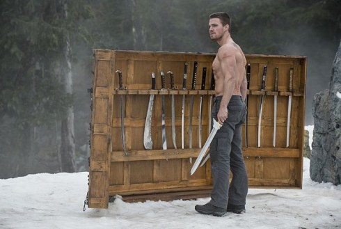 Oliver Queen endorses the League of Assassins sword rack: For all your assassinating and duel to the death needs!