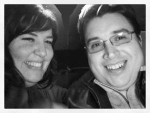 "Here's a #Latergram from dinner with Stewart the other night... We had 2 pics where one of us looked good and the other was making a face... So I fixed it. 😝 "